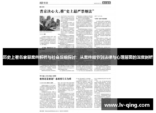 历史上著名家暴案件解析与社会反响探讨：从案件细节到法律与心理层面的深度剖析